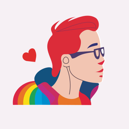 LGBT community. LGBTQ Pride Parade. Gay and lesbian character. Vector illustration of a person characterのイラスト素材