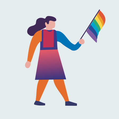 LGBT community. LGBTQ Pride Parade. Gay and lesbian character. Vector illustration of a persons characterのイラスト素材