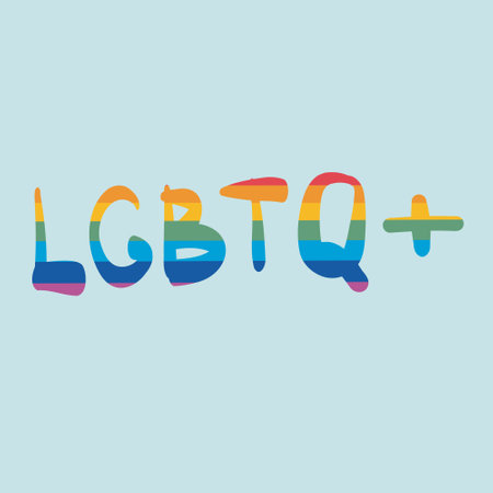 LGBTQ phrase. Rainbow-colored text. Vector illustration of the Pride parade. LGBT communityのイラスト素材