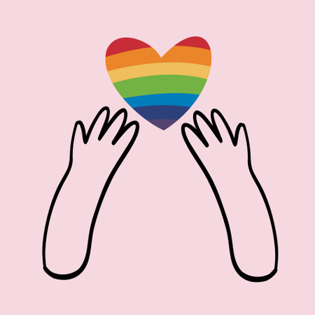 The heart is the color of the rainbow. symbol of LGBTQ Pride. vector illustration of the Pride parade. LGBT communityのイラスト素材