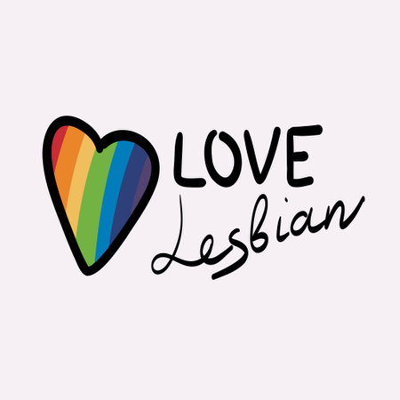 Lesbian symbolism. The LGBTQ community is the rainbow flag. vector illustration of the Pride parade.のイラスト素材