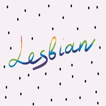 Lesbian symbolism. The LGBTQ community is the rainbow flag. vector illustration of the Pride parade.のイラスト素材