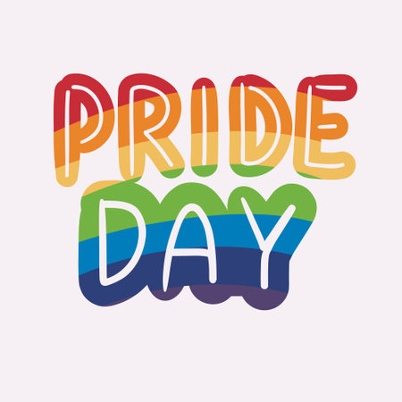 Pride day. I love pride text. rainbow color LGBTQ vector letteringのイラスト素材