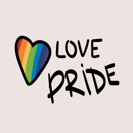 Pride day. I love pride text. rainbow color LGBTQ vector letteringのイラスト素材