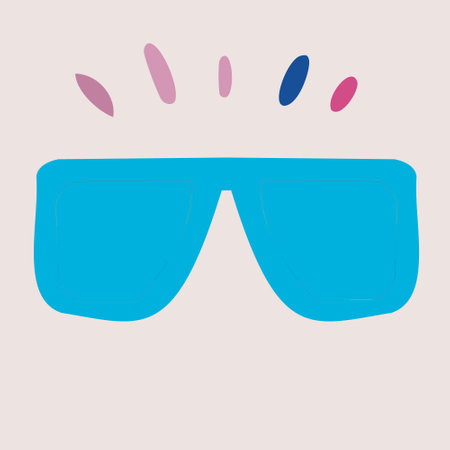Flat illustration of blue glasses. vector illustrationのイラスト素材