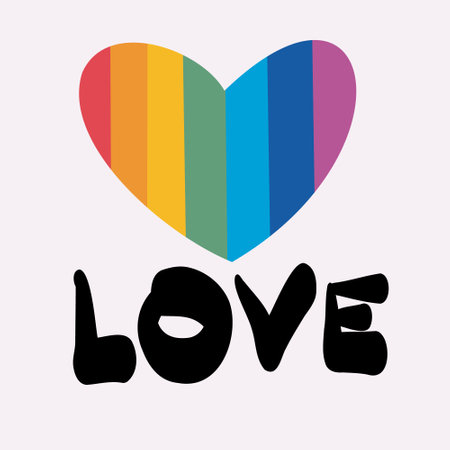 Love is love. Love always wins. Vector illustration of the Pride parade. LGBT communityのイラスト素材
