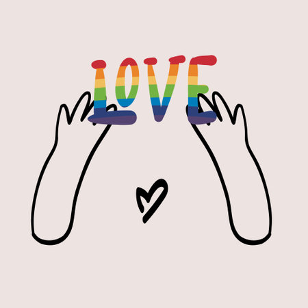 Pride day. I love pride text. rainbow color LGBTQ vector letteringのイラスト素材