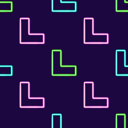 seamless pattern glowing desktop icon, neon set geometric sticker, neon geometric figure, glowing figure, neon geometrical figuresの写真素材