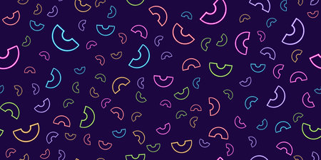 seamless pattern geometric semicircle glowing desktop icon, neon geometric semicircle sticker, neon figure, glowing figure, neon geometrical figuresの写真素材
