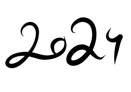 happy New year 2024. text design logo. hand-draw vectorのイラスト素材