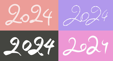 Class of 2024 handwritten typography. Education. Students 2024 class vectorのイラスト素材