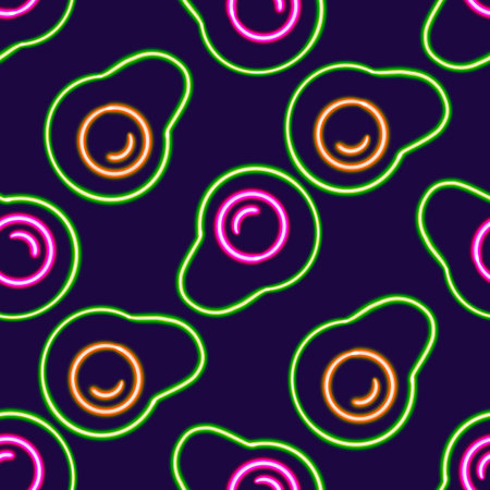 seamless pattern avocado glowing desktop icon, neon avocado sticker, neon figure, glowing figure, neon geometrical figuresの写真素材