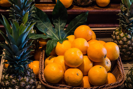 colorful exotic fruits on a market