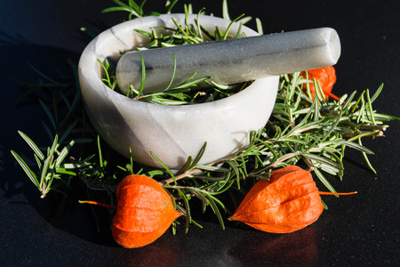 Alternative medicine with rosemaryの写真素材