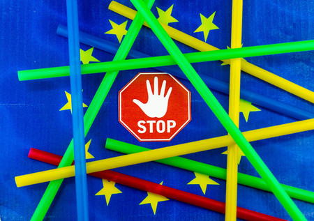 Europe bans straws and plastic tableware because of microplastics in the oceansの写真素材