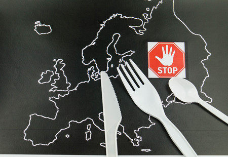 Europe bans straws and plastic tableware because of microplastics in the oceansの写真素材