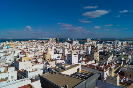 The City of Cadiz Spain Andalusia from the perspective of different viewpointsの写真素材