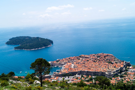 View from Mount sdr on Otok Lokrum, a small Iceland near Dubrovnik Croatiaの写真素材