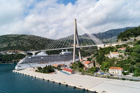 Most famous Franjo Tudjman Bridge in Dubrovnik Croatiaの写真素材