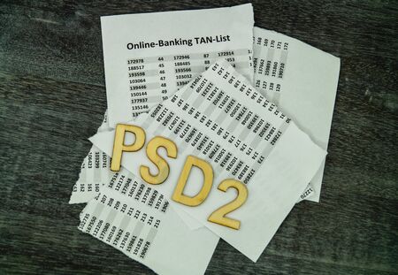 PSD2 - Payment Services Direct- ment two - the end of TAN listsの写真素材
