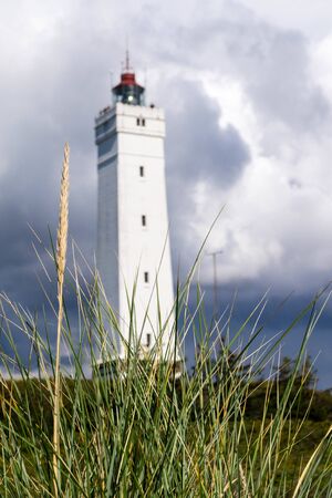 The Lighthouse Blavandshuk Fyr at the westcoast of Denmarkの写真素材