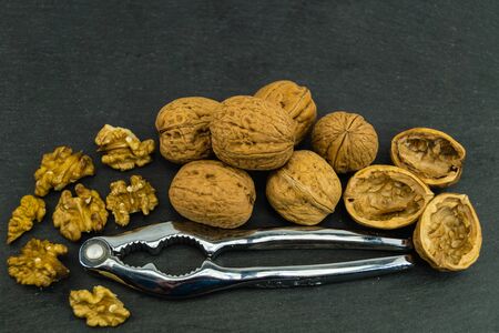 Fresh walnut going to be cracked