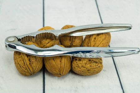 Fresh walnut going to be crackedの写真素材