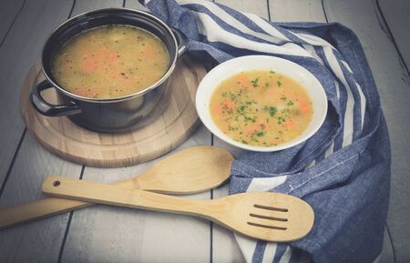 Soup vegetables for a potato cream soupの写真素材