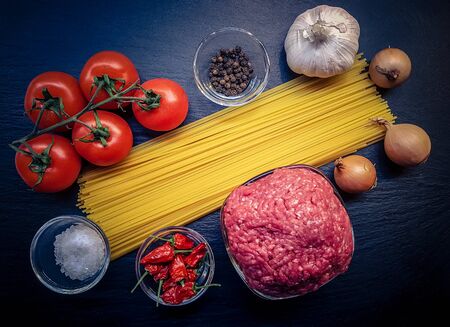 Spaghetti Bolognese with tomato sauceの写真素材