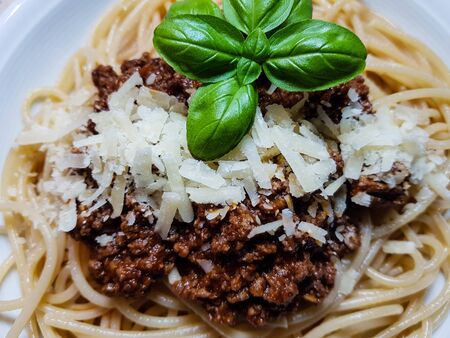 Spaghetti Bolognese with tomato sauceの写真素材