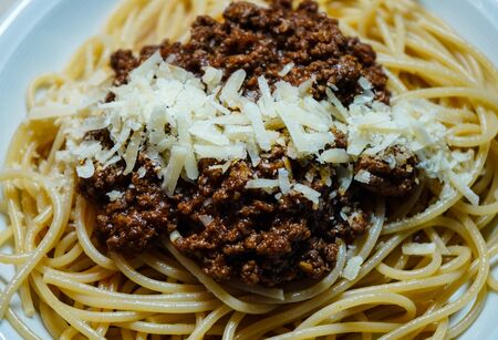 Spaghetti Bolognese with tomato sauceの写真素材