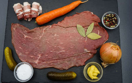 Traditional filled german beef roulade