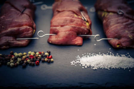 Traditional filled german beef rouladeの写真素材