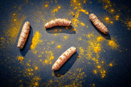 Turmeric Curcuma longa the yellow spiceの写真素材