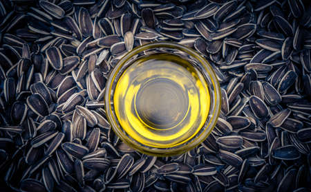 a pile of fresh sunflower seedsの写真素材