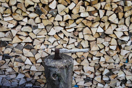 a stack of fire wood