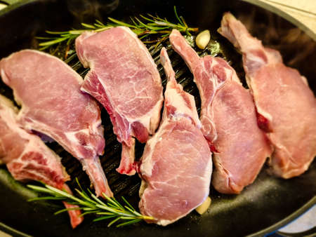 marinated french racks Iberico carree for barbecueの写真素材