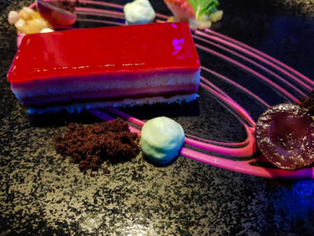 something sweet for dessert, fruit ice cream or cakeの写真素材