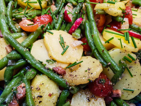 Bacon Potato salad with parsley and chives