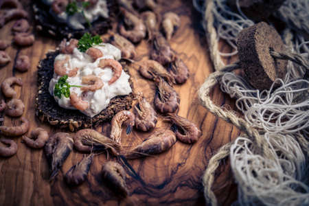 Salad with fresh North Sea crabsの写真素材