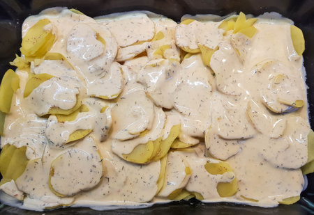 Potato salad with dill and mayonaiseの写真素材