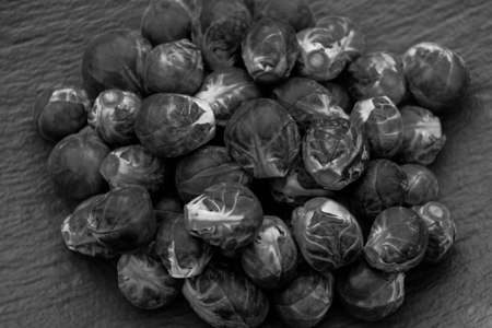 green brussel sprouts brassica oleraceaの写真素材