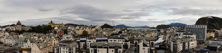 The city of Alesund a town in Norwayの写真素材