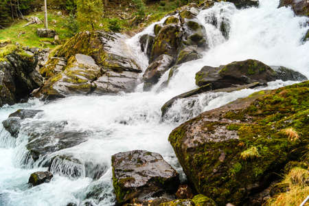Storfossen waterfall in Geiranger Norwayの写真素材