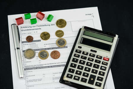 German property tax form and money