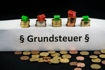From July 2022, every German who owns a house or property must submit a declaration to the tax office to determine the property tax valueの写真素材