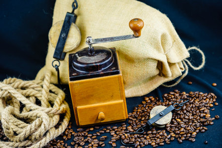 freshly roasted brown coffee beansの写真素材