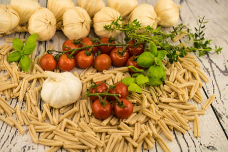 Caserecce is typical kind of italian pasta from the area of sicilyの写真素材