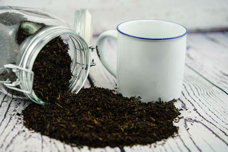 a cup of Earl gray dried black tea