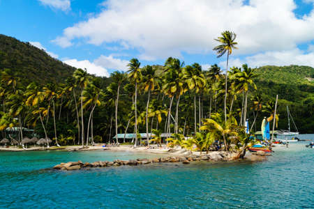 The famous Marigot Bay at Saint Luciaの写真素材
